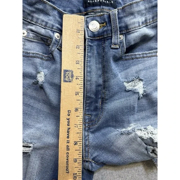 Aeropostale Jeans Womens 000 Blue Denim Hi Rise Jegging Stretch Normcore Ladies - Picture 8 of 12